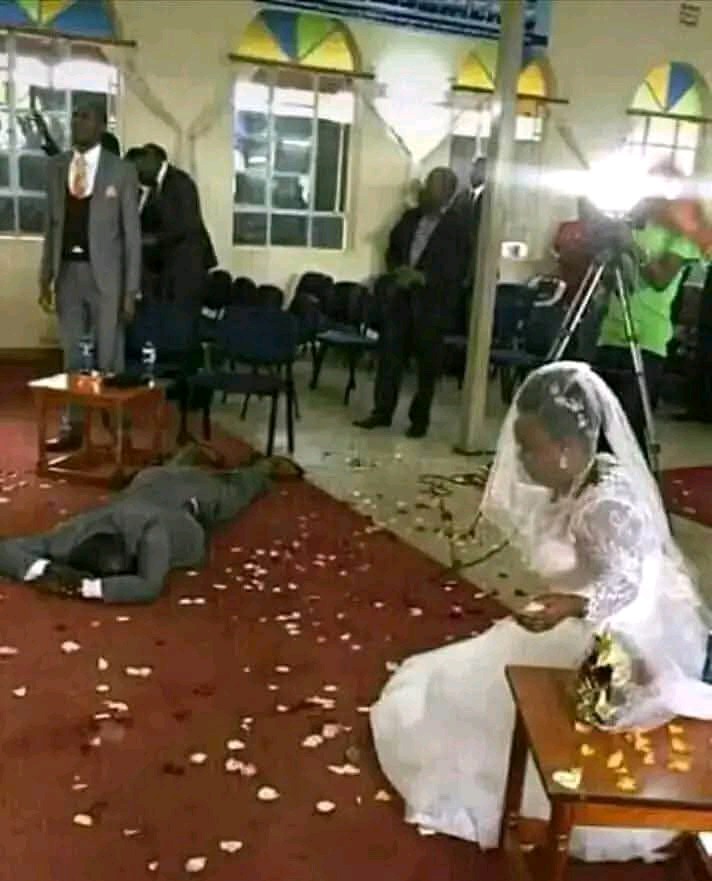 ‘Drama at Wedding as Groom Collapses After Bride Reveals She has 4 Children With Different Men