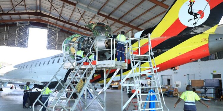 Uganda Airlines Engineers Make History With First-Ever Engine Change at Home