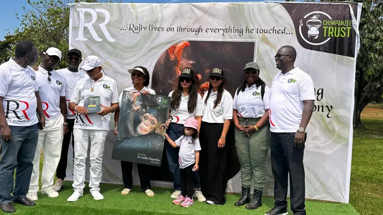 Tycoon Sudhir Donates UGX 50m To Ngamba Chimpanzees, Names One Of Them Rajiv Ruparelia!