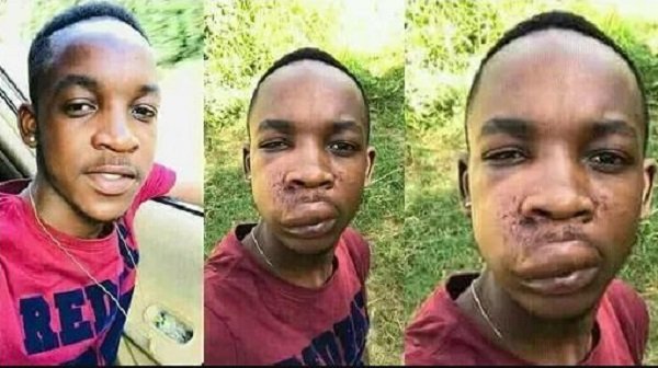 26-Year-Old Guy Beaten By His Sugar Mummy For Cheating On Her.